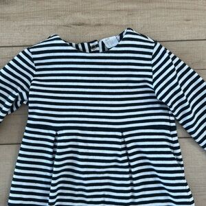 H&M Black and white pleated toddler long sleeve dress